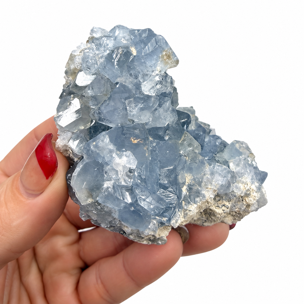 Celestite Crystal Cluster — Natural Blue Celestine for Calm & Angelic Connection | Rocks & Fossils | Wiccan Center