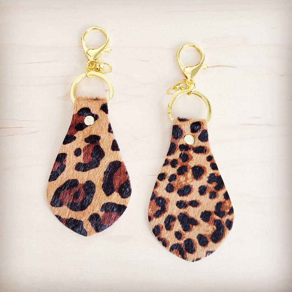 Hair-on-Hide Leather Key Chain - Leopard 700z | Key Chain | Wiccan Center