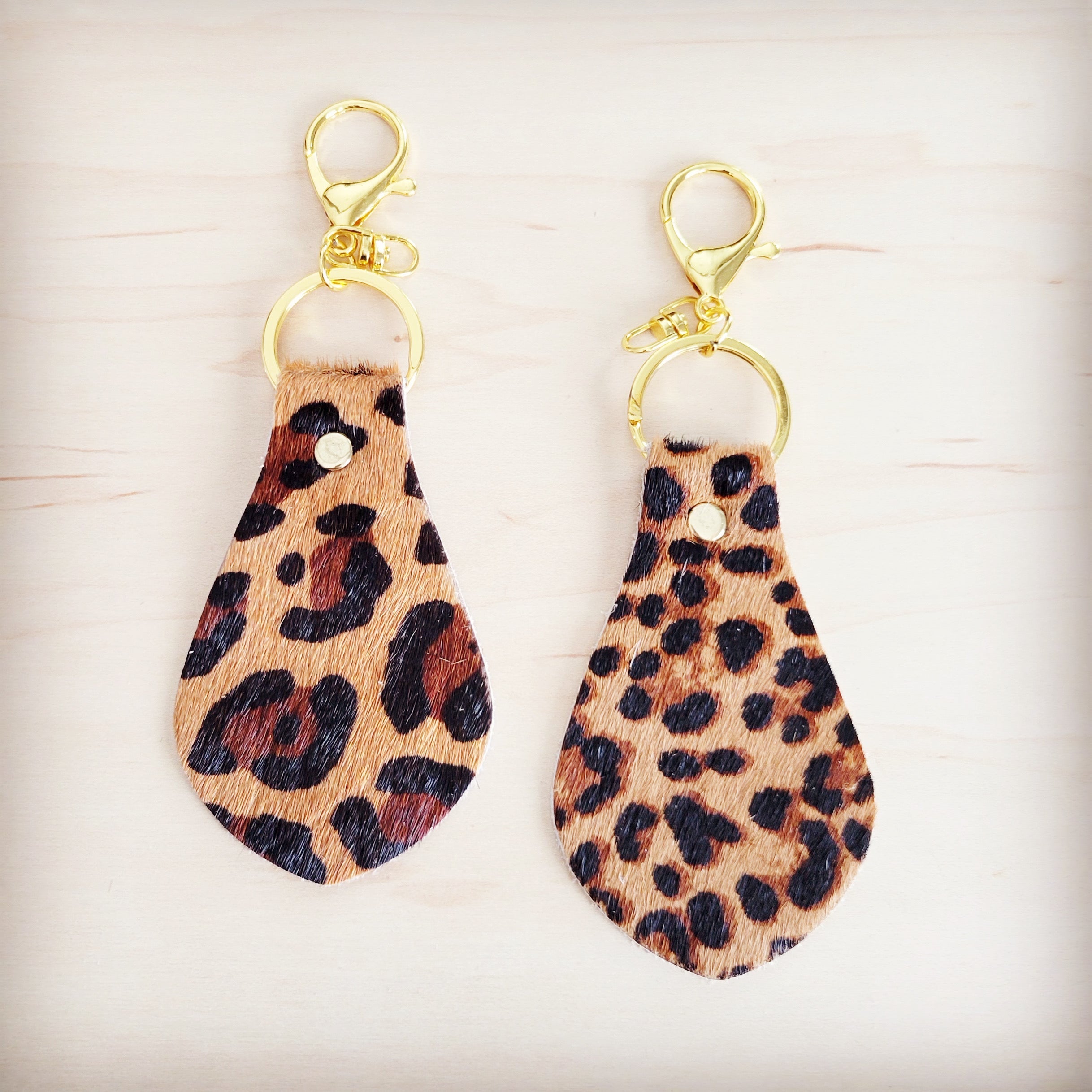 Hair-on-Hide Leather Key Chain - Leopard 700z | Key Chain | Wiccan Center