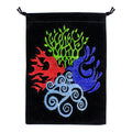 4 Elements Black Velvet Embroidered Bag | Tarot Cards | Wiccan Center