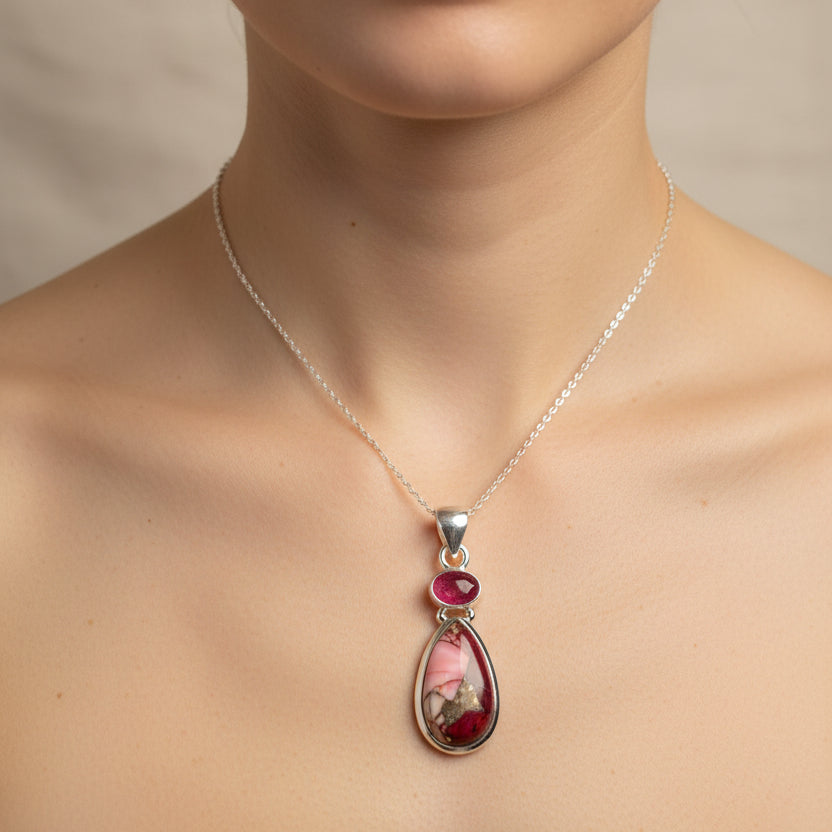Dahlia Turquoise Necklace in Sterling Silver | Pendant | Wiccan Center