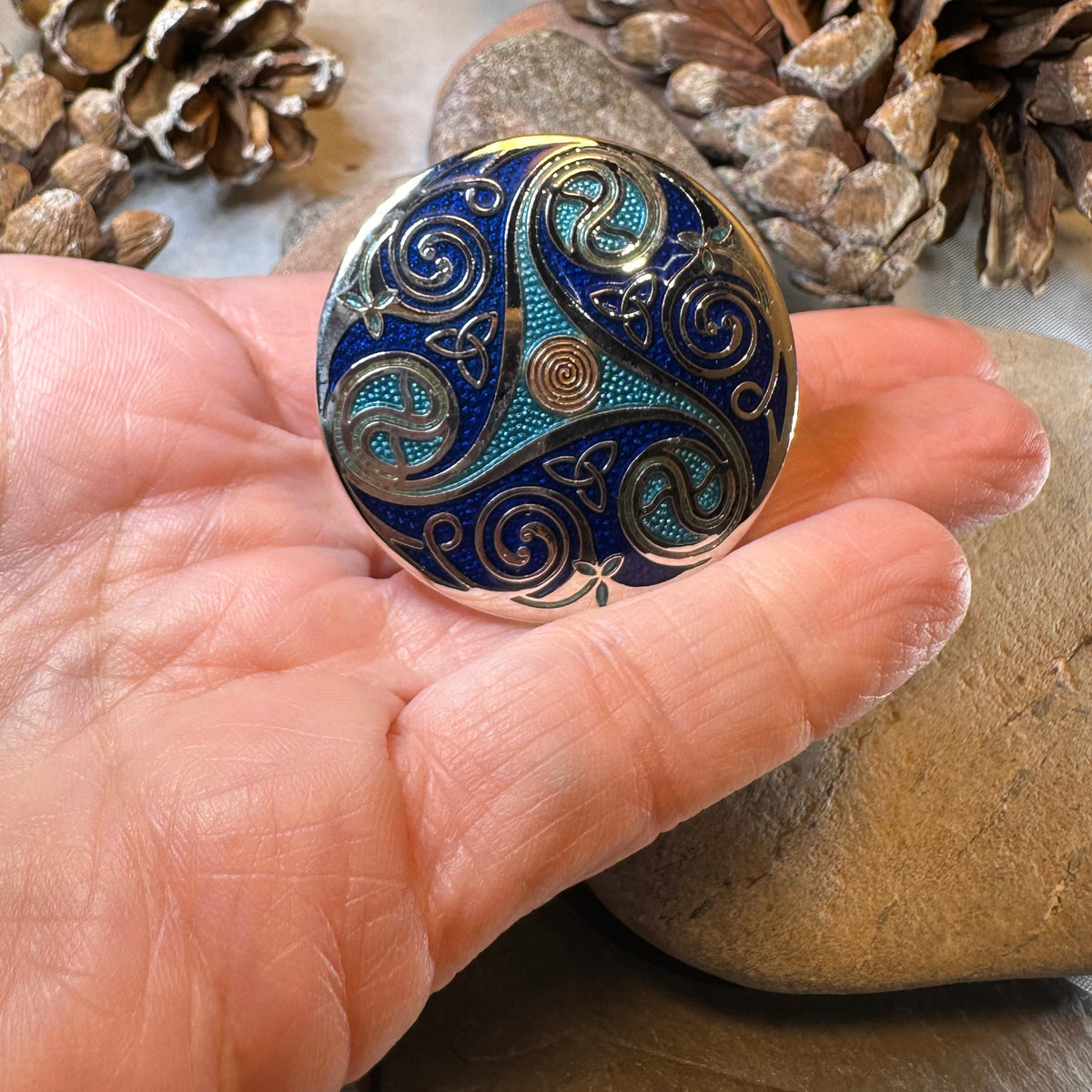 Enamel Celtic Spiral Scarf Ring | Scarf Ring | Wiccan Center