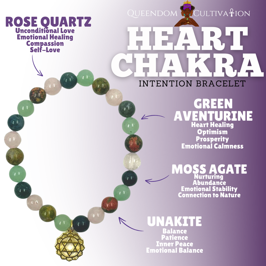 Heart Chakra Stretch Bracelet (8mm) | Beaded Stretch Bracelet | Wiccan Center