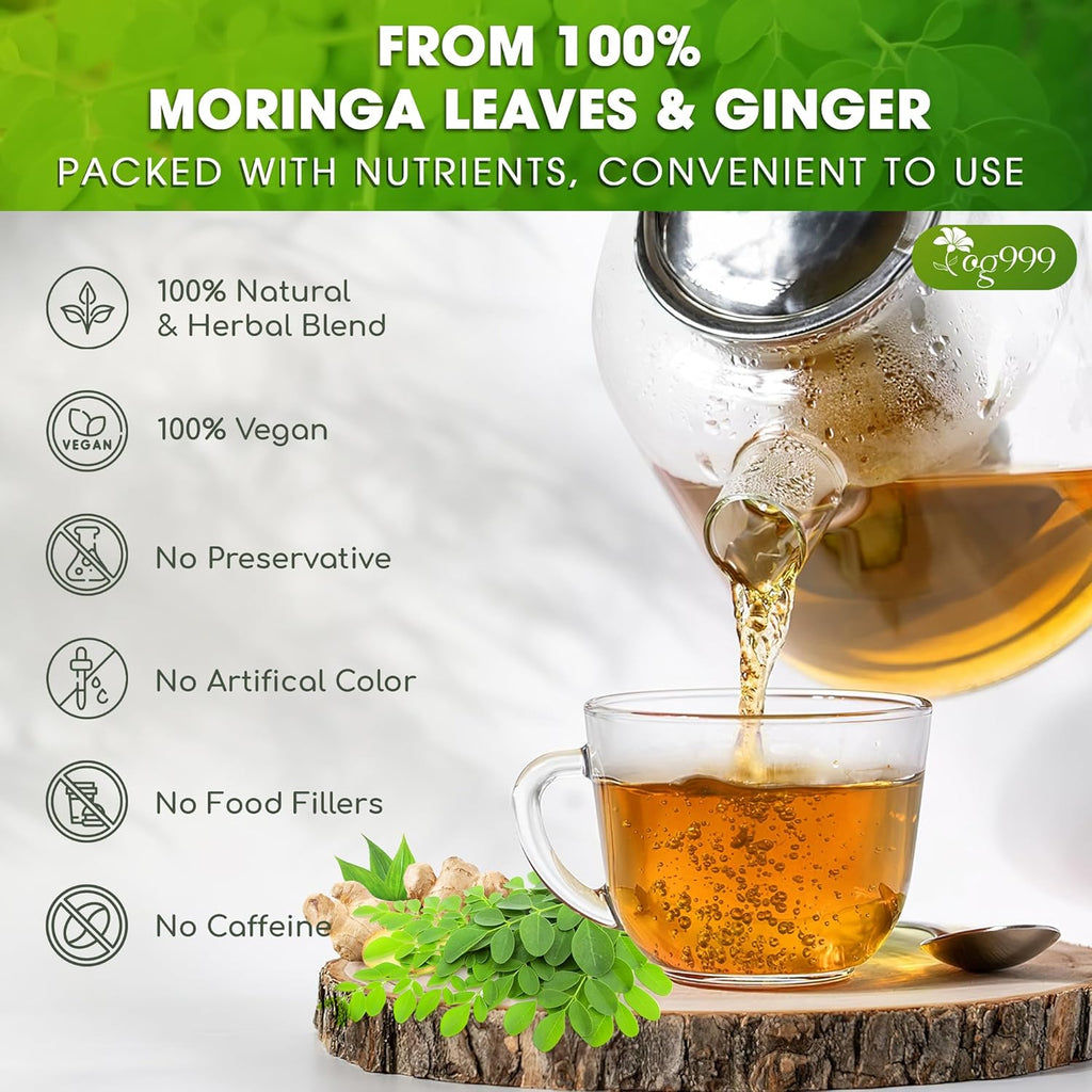 Premium Moringa Ginger Herbal Tea | Tea | Wiccan Center