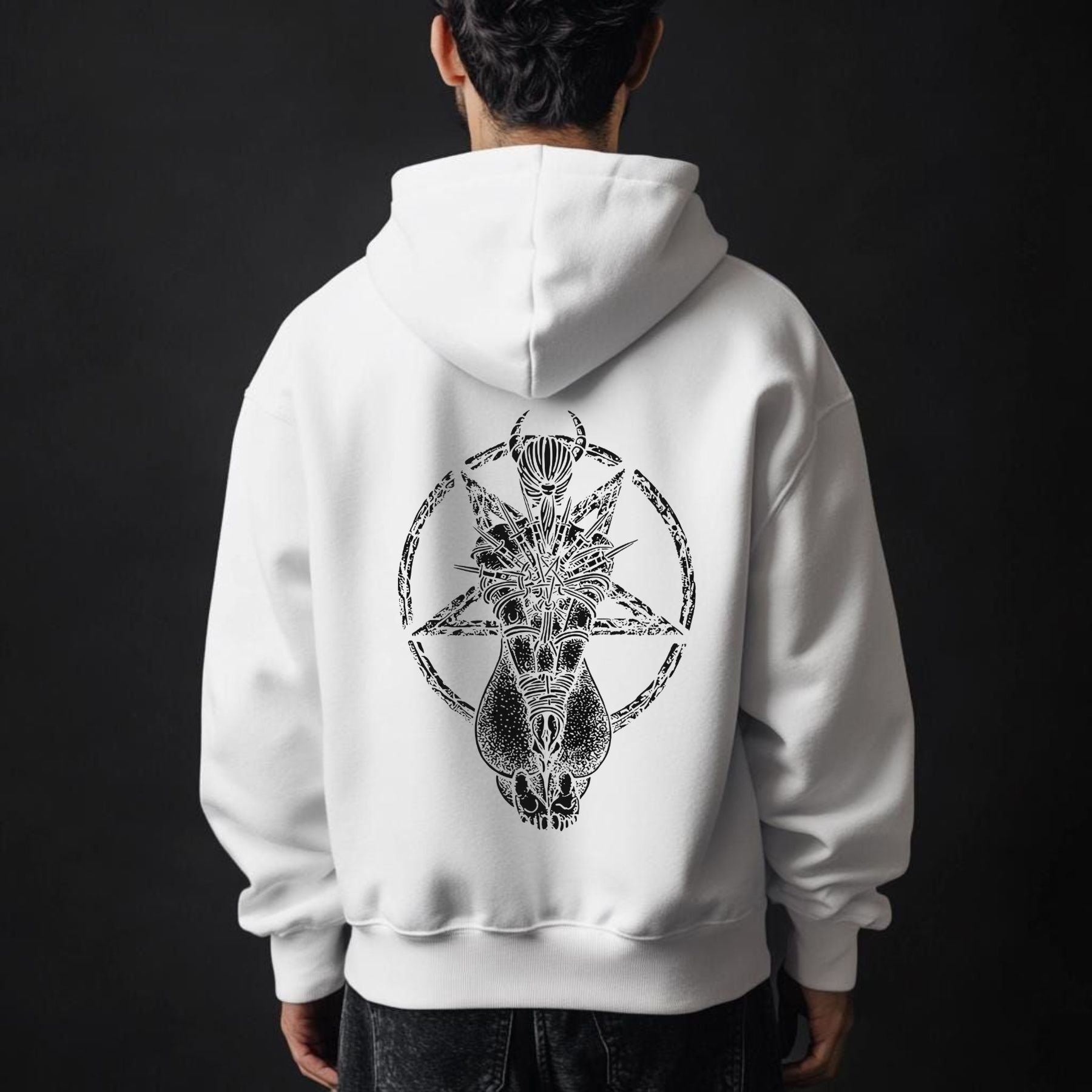 Goat Skull Pentagram Occult Hoodie – Gothic & Pagan Apparel, Mystical Pullover, Witchy Gift | Sweatshirt - Hoodie | Wiccan Center