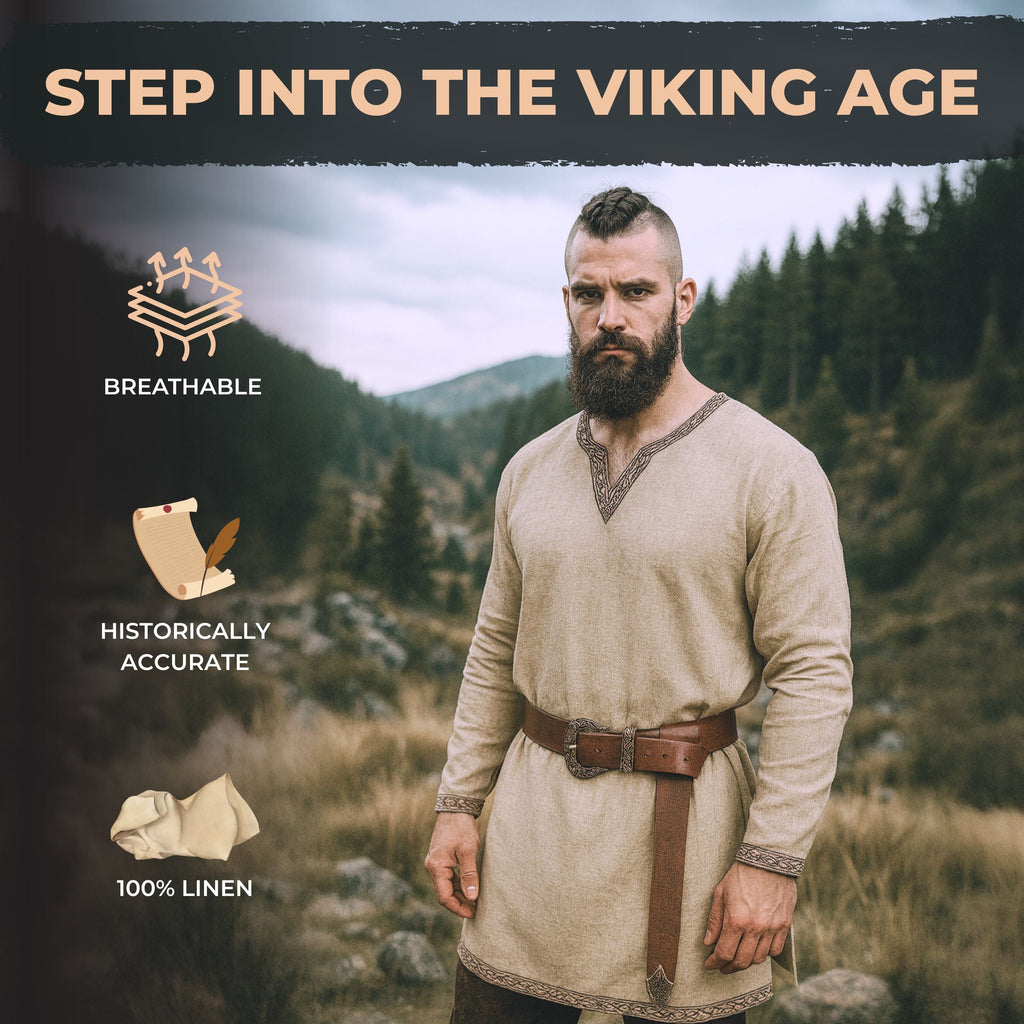 Linen Viking Tunic – Medieval Reenactment Shirt