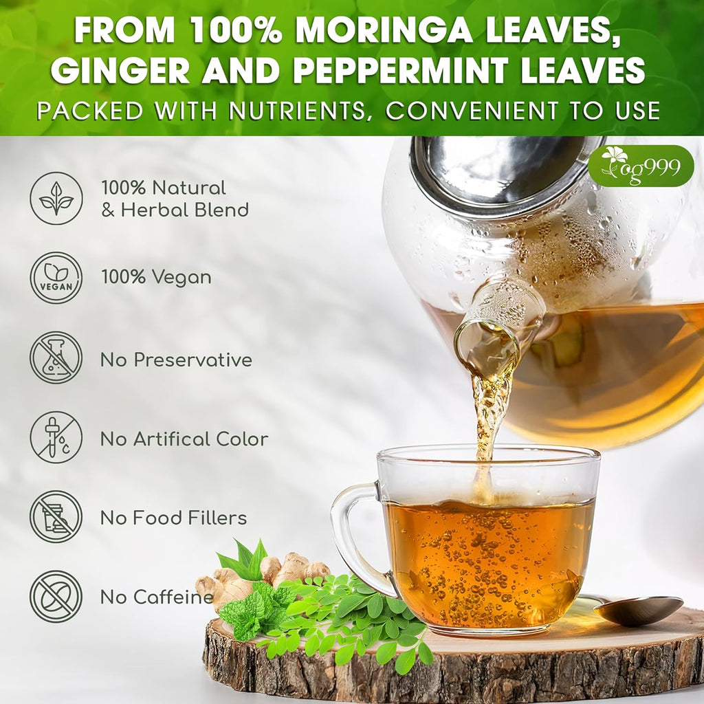 Premium Moringa Ginger Peppermint Herbal Tea | Tea | Wiccan Center