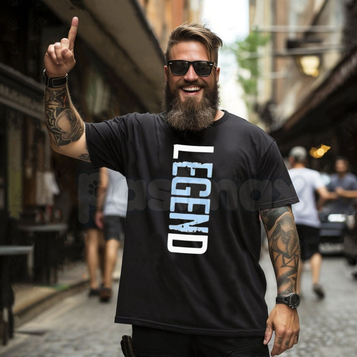 "LEGEND" Vertical Graphic T-Shirt – Modern Minimalist Streetwear Tee, Premium 100% Cotton Sleek Typographic Top, Soft Lived-In Heavyweight Urban Statement Shirt, Made in USA | T-Shirt | Wiccan Center