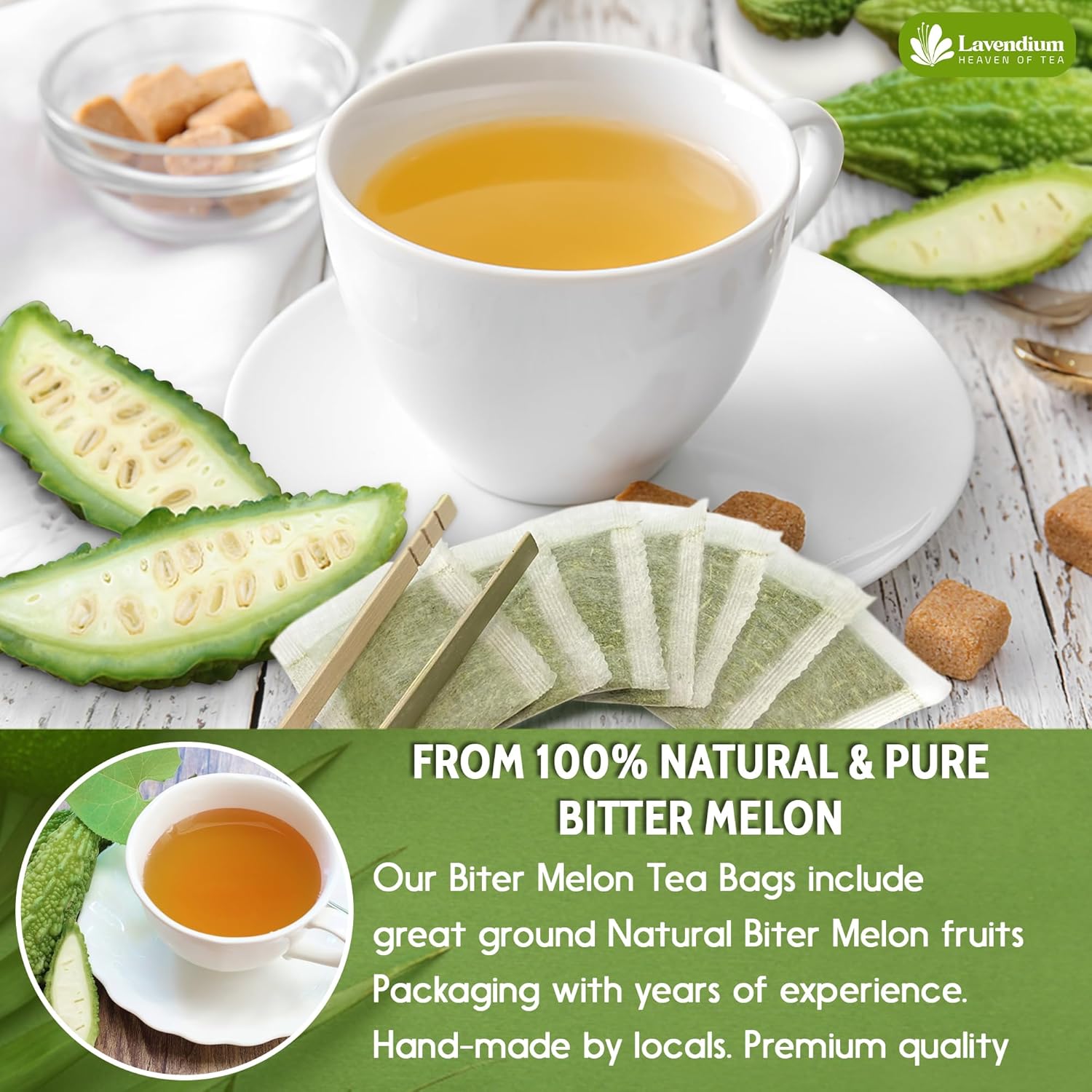 Bitter Melon Tea Bags, 100% Natural, Pure Bitter Melon. Bitter Melon Herbal Tea. Bitter Melon Fruit Tea. No Sugar, No Caffeine, No Gluten, Vegan | Tea | Wiccan Center