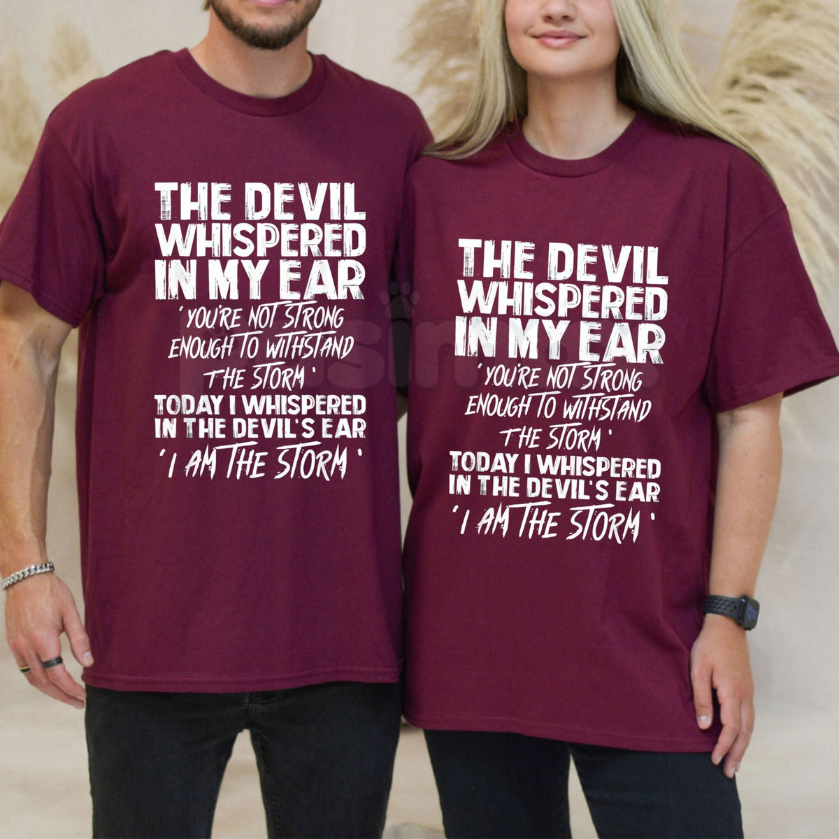 "The Devil Whispered In My Ear" Statement T-Shirt - Motivational Warrior Graphic Tee, Bold Inspirational Resilience Shirt, Premium Heavyweight Unisex Streetwear, Badass Stoic Wisdom Top, Warrior Spirit Gym & Lifestyle Apparel | T-Shirt | Wiccan Center