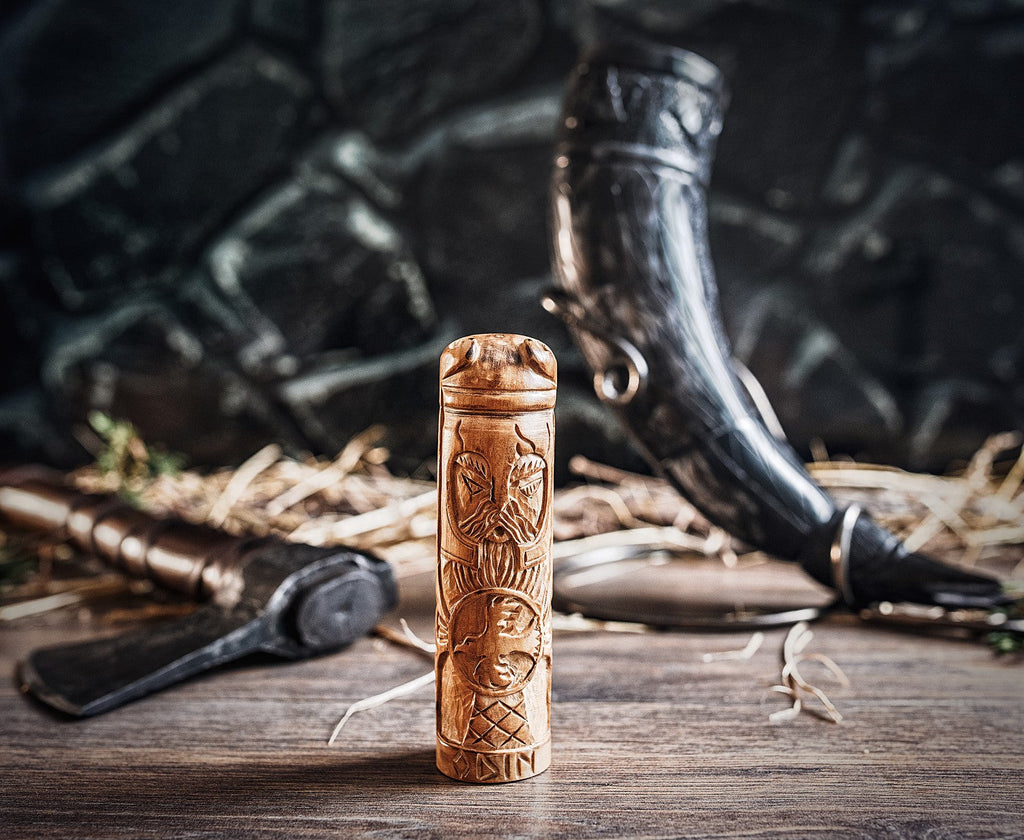Wooden Odin Figurine – Hand-Carved Norse Statue