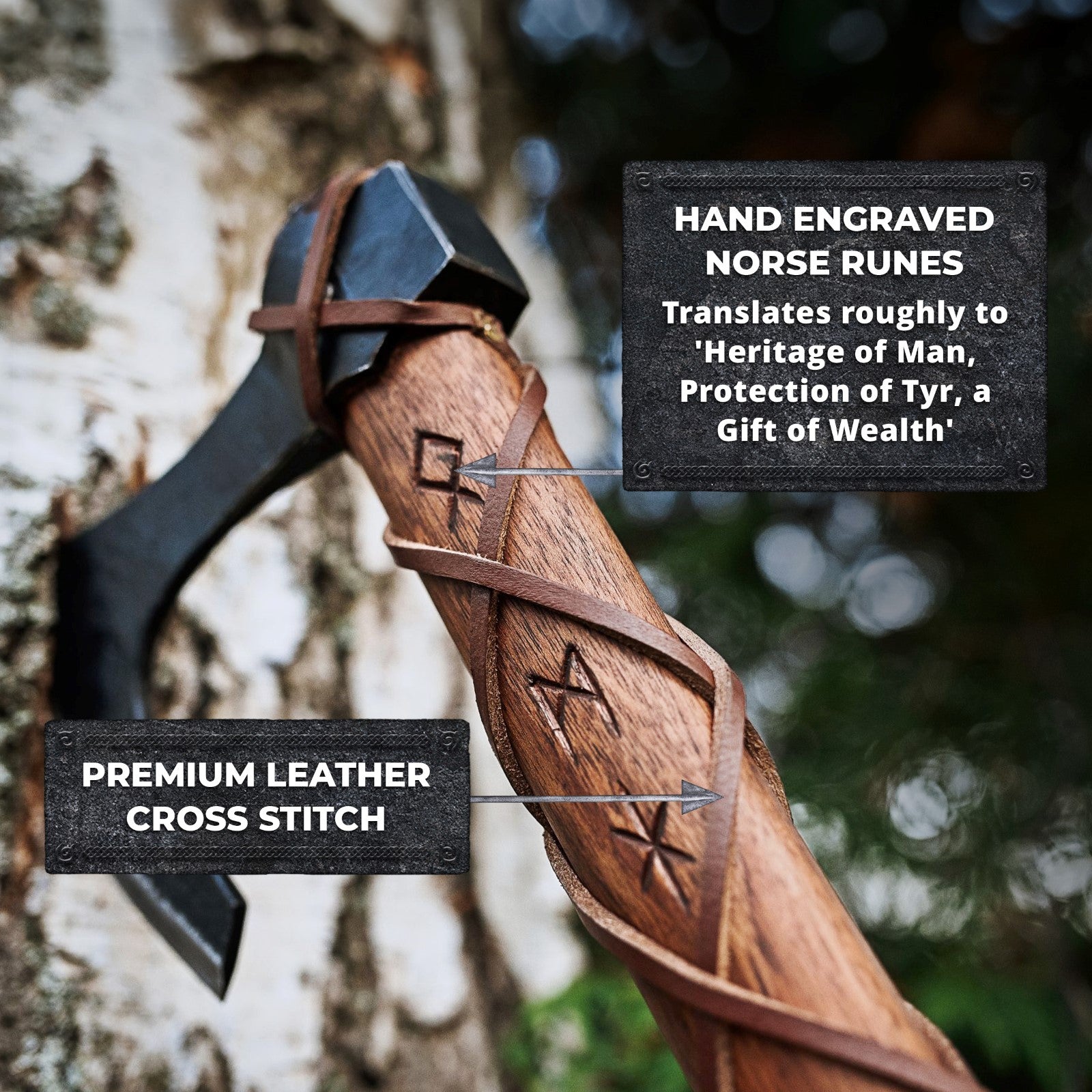 Viking Bearded Axe "Skeggox" – Runic Battle Axe | Armory | Wiccan Center