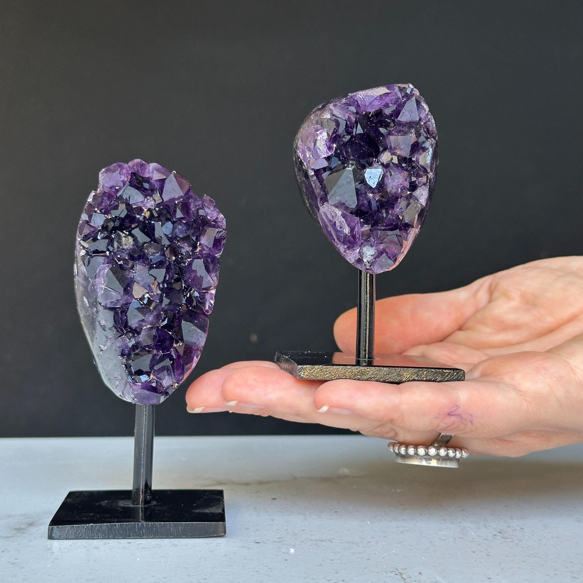 4 Inch Amethyst Crystals on Metal Stand. | | Wiccan Center