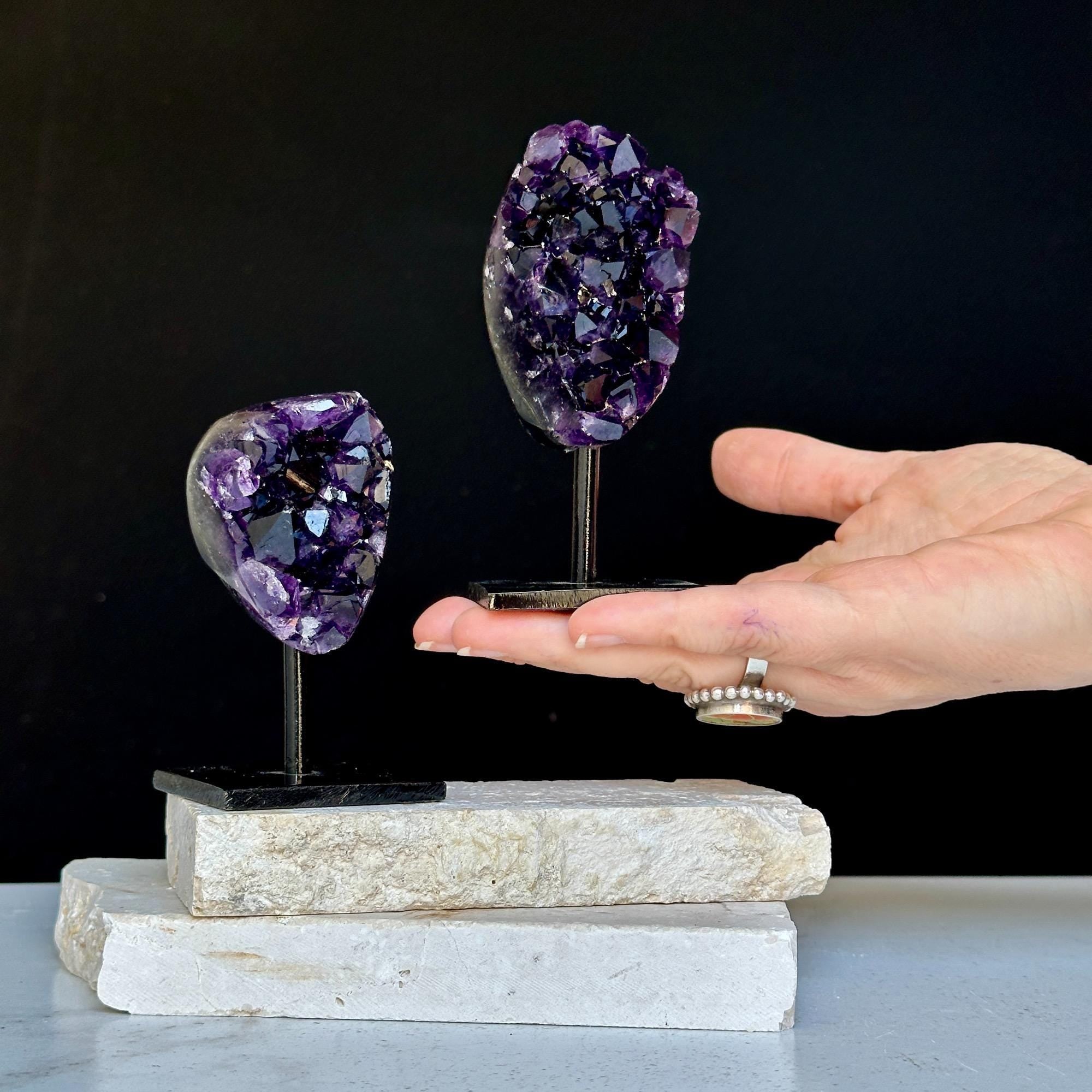 4 Inch Amethyst Crystals on Metal Stand. | | Wiccan Center