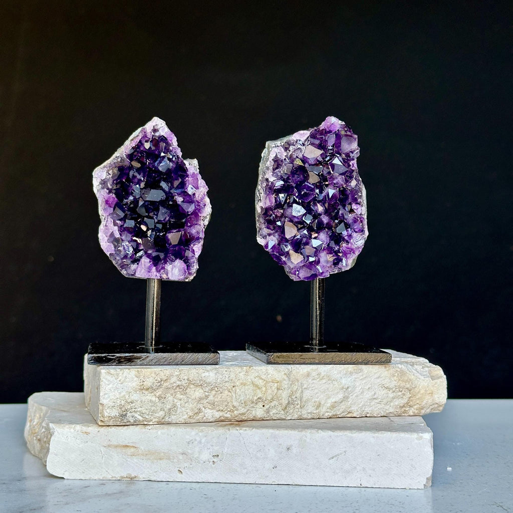 4 Inch Amethyst Crystals on Metal Stand. | | Wiccan Center