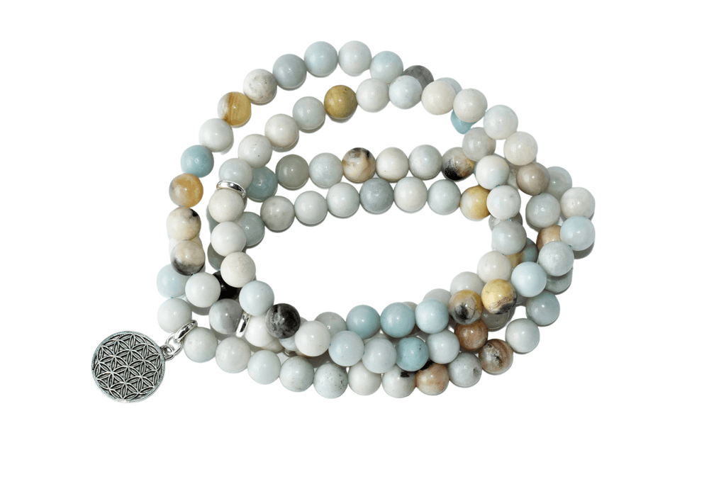 Multi Amazonite Beads Mala Bracelet, 108 Prayer Beads Necklace (Good luck and Fortune) | Bracelets | Wiccan Center