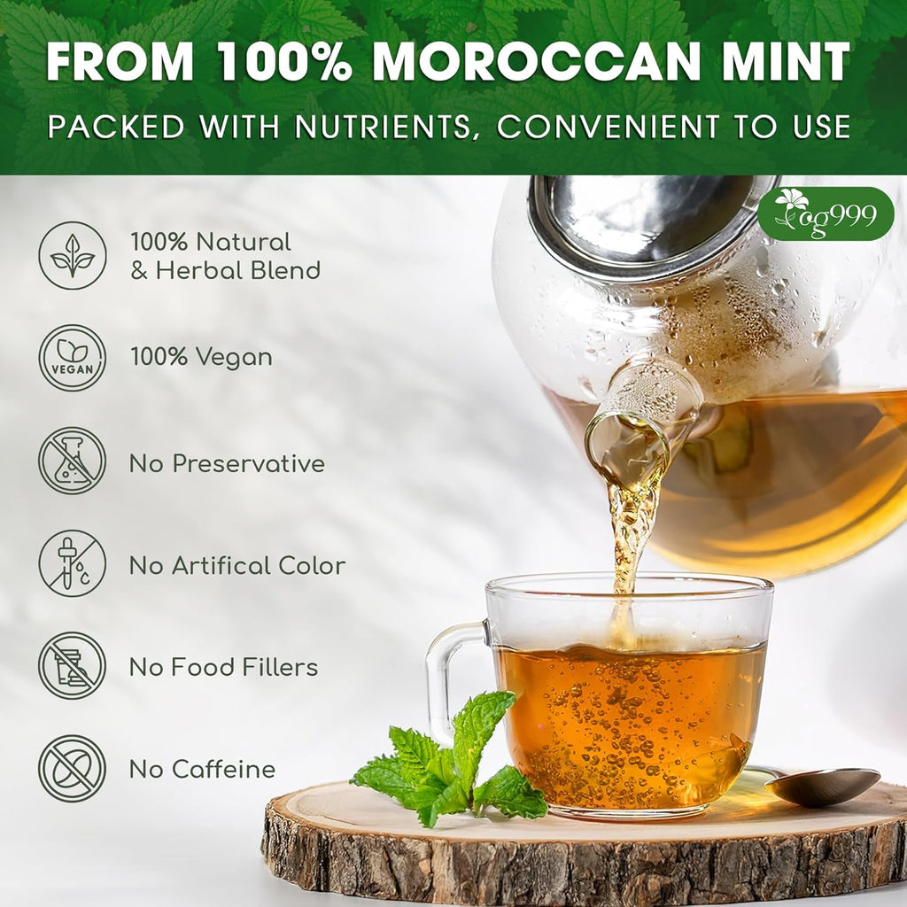 Premium Moroccan Mint Green Tea | Traditional Green Tea with Spearmint – Premium Quality Herbal Blend. | Tea | Wiccan Center
