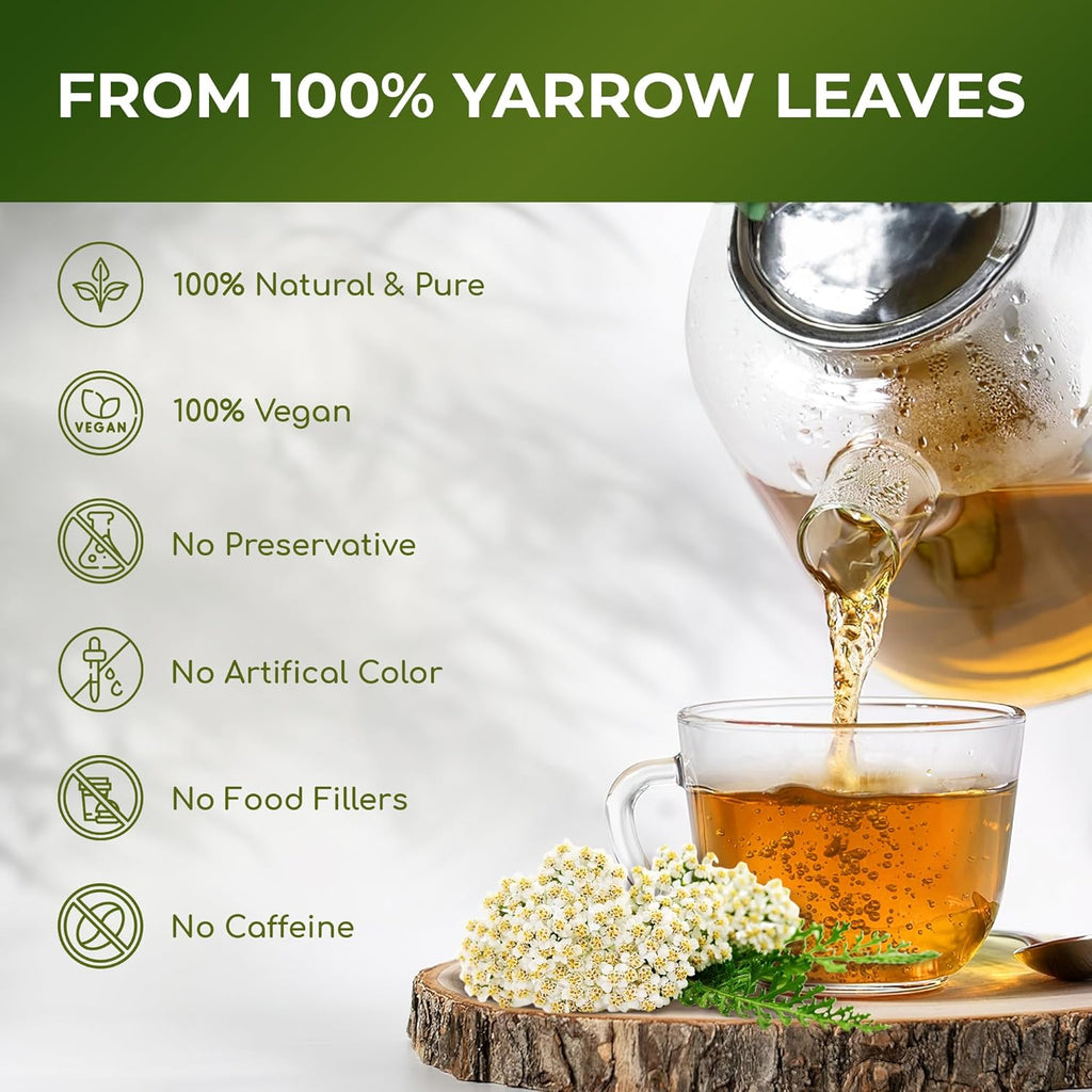 Premium Yarrow Tea Leaves | Naturally Aromatic, Freshly Packed Loose Leaf Yarrow | Tea | Wiccan Center
