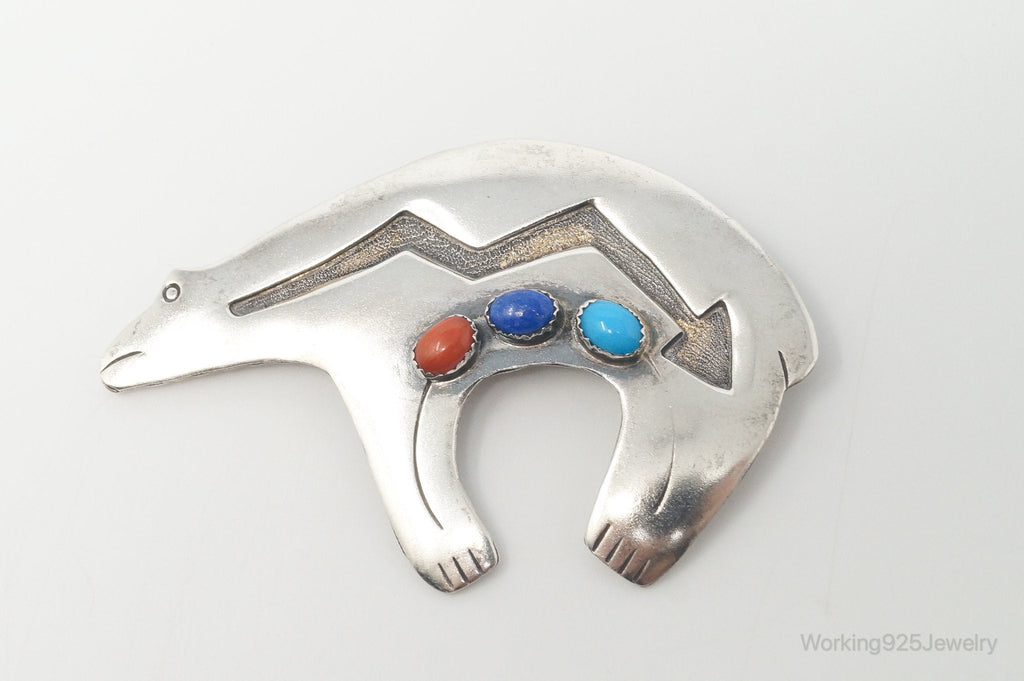 VTG Native American Edith James Bear Handmade Sterling Silver Pendant Pin | Jewelry > Necklaces > Pendants | Wiccan Center