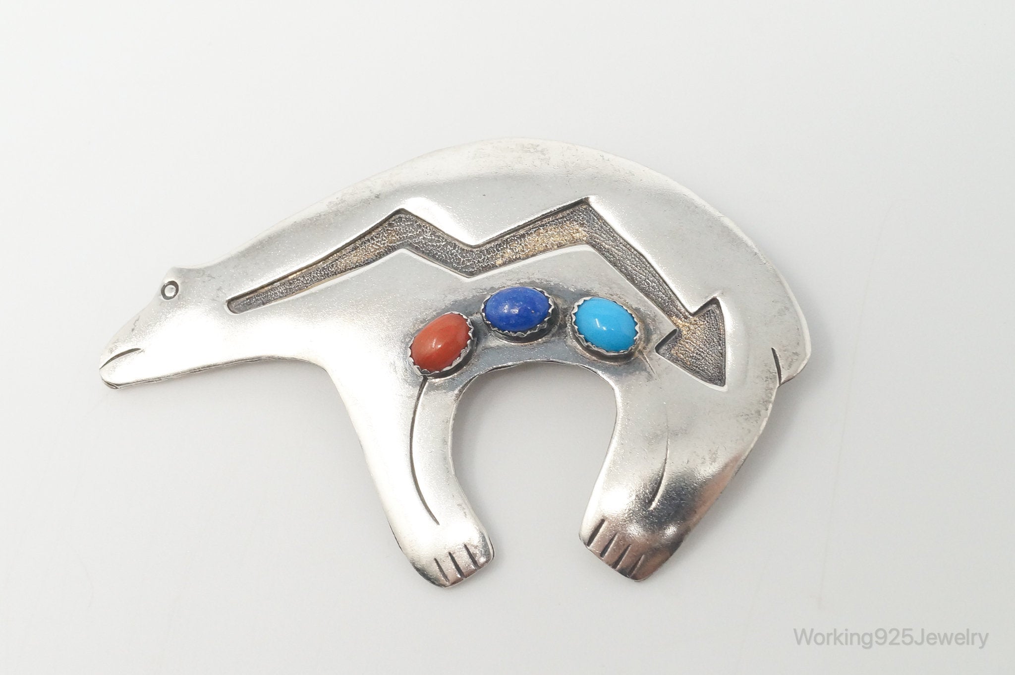 VTG Native American Edith James Bear Handmade Sterling Silver Pendant Pin | Jewelry > Necklaces > Pendants | Wiccan Center