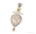 Vintage Large Cream Gemstone Citrine Scroll Sterling Silver Necklace Pendant | Jewelry > Necklaces > Pendants | Wiccan Center