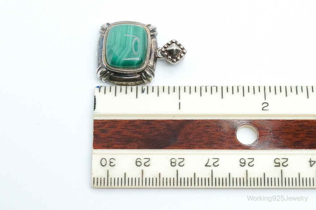 Large Vintage Malachite Sterling Silver Necklace Pendant | Jewelry > Necklaces > Pendants | Wiccan Center