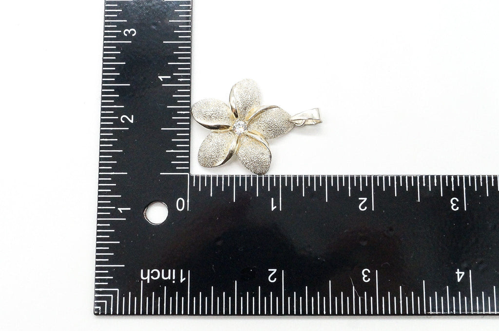 Large Vintage Cubic Zirconia Flower Sterling Silver Pendant | Jewelry > Necklaces > Pendants | Wiccan Center