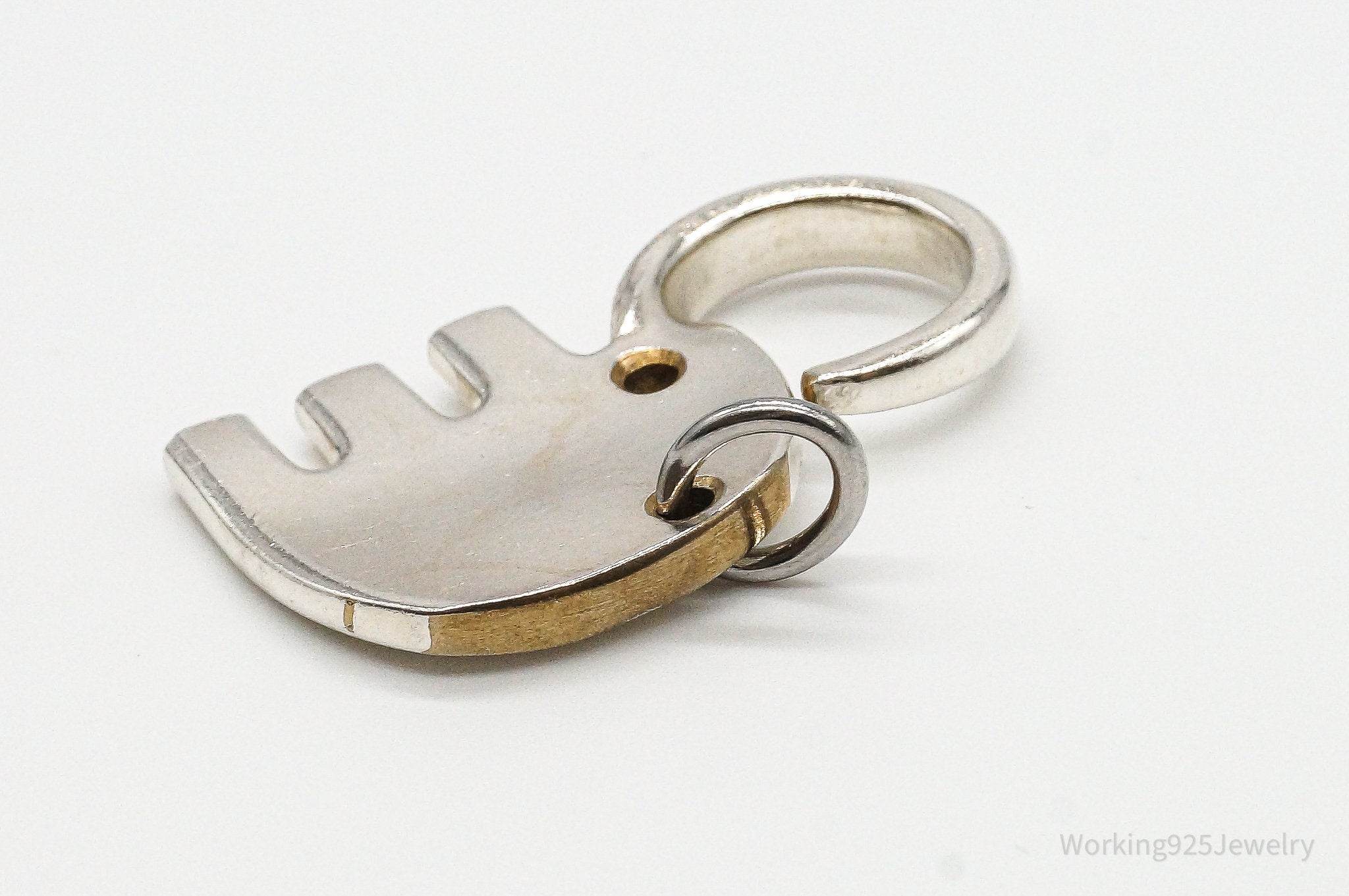 Vintage Elephant Shape Cut Sterling Silver Plated Fork Pendant | Jewelry > Necklaces > Pendants | Wiccan Center
