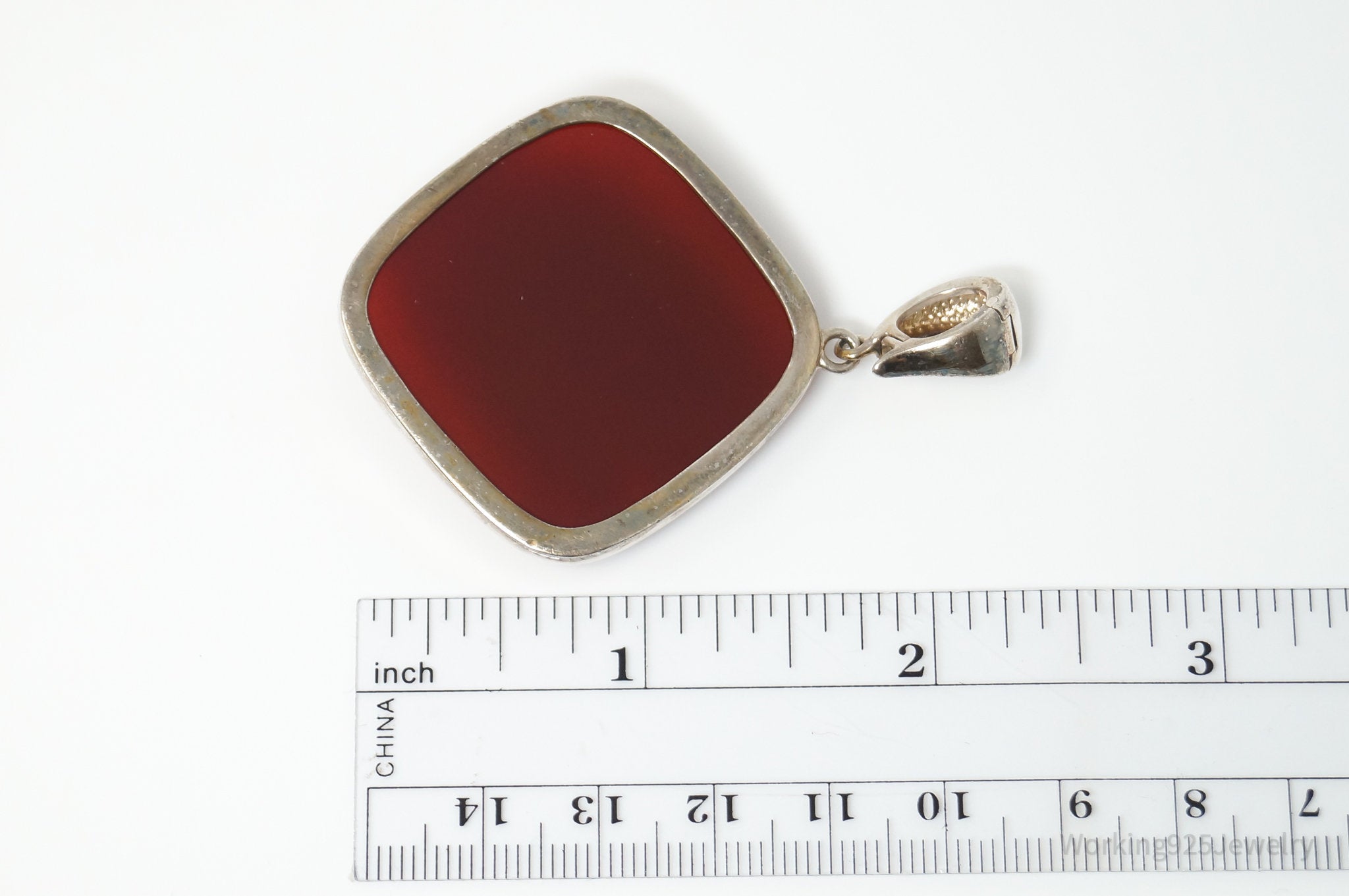Vintage Designer Whitney Kelly Large Carnelian Sterling Silver Necklace Pendant | Jewelry > Necklaces > Pendants | Wiccan Center
