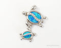 Vintage Blue Fire Opal Cubic Zirconia Sea Turtles Sterling Silver Pendant | Jewelry > Necklaces > Pendants | Wiccan Center
