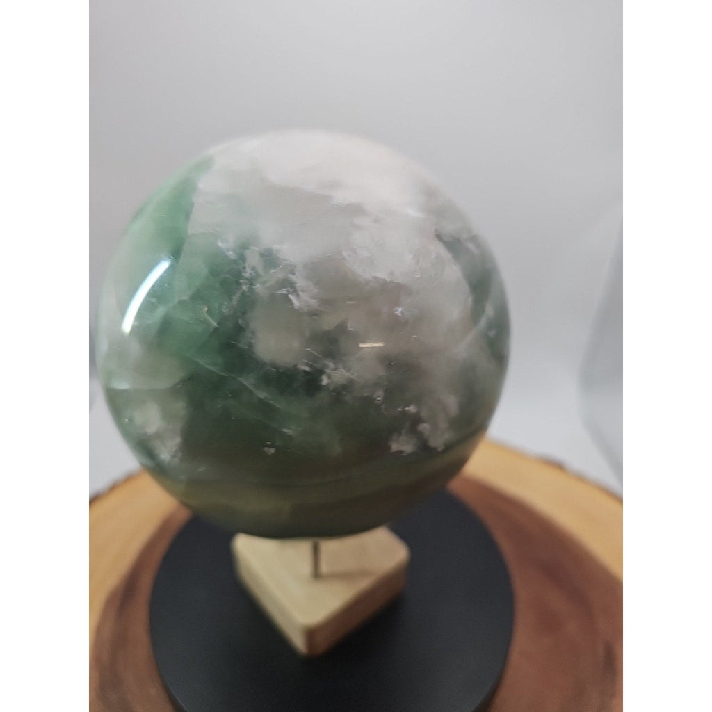 Large Natural Green Fluorite Quartz Crystal Sphere — 5.43 lbs, Madagascar | CrystalCloud Company | Crystal Spheres & Eggs | Wiccan Center