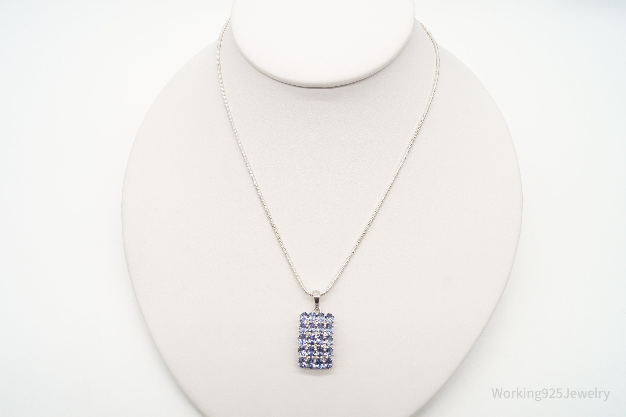 Vintage Designer TGGC Iolite Cubic Zirconia Sterling Silver Necklace | Jewelry > Necklaces > Pendants | Wiccan Center