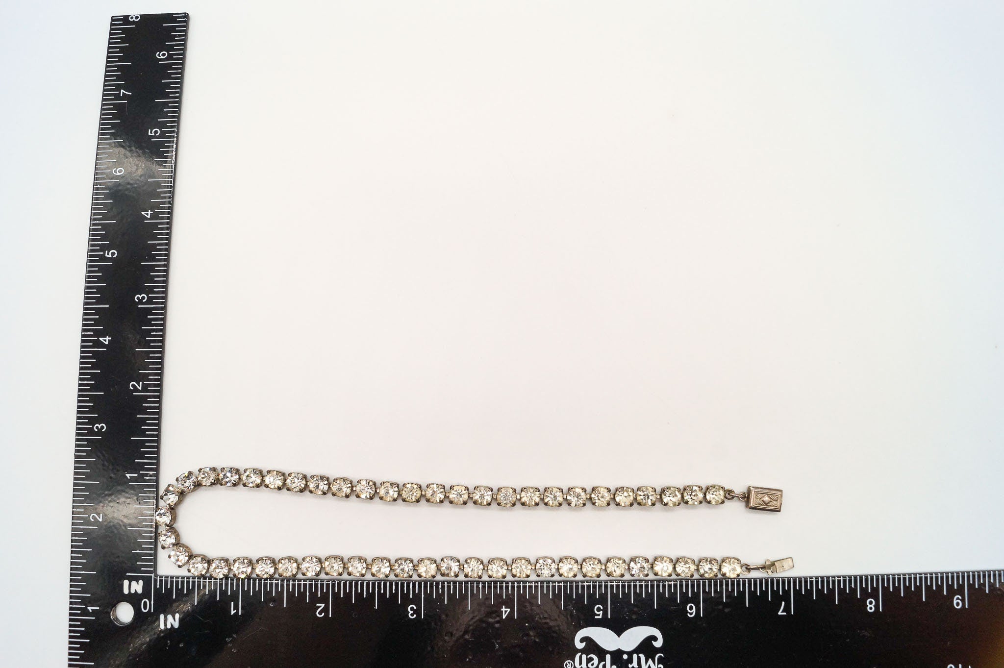 Antique Rhinestone Sterling Silver Necklace 14" | Jewelry > Necklaces > Pendants | Wiccan Center