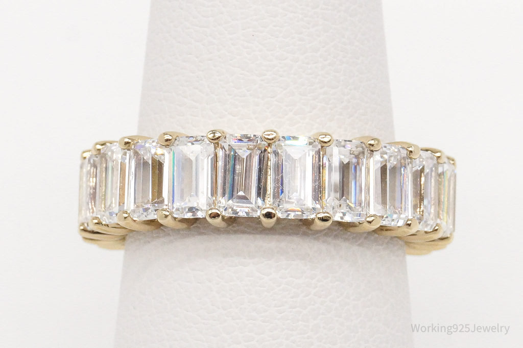 Vintage Cubic Zirconia Gold Vermeil Sterling Silver Band Ring - Size 7 | Jewelry > Rings | Wiccan Center