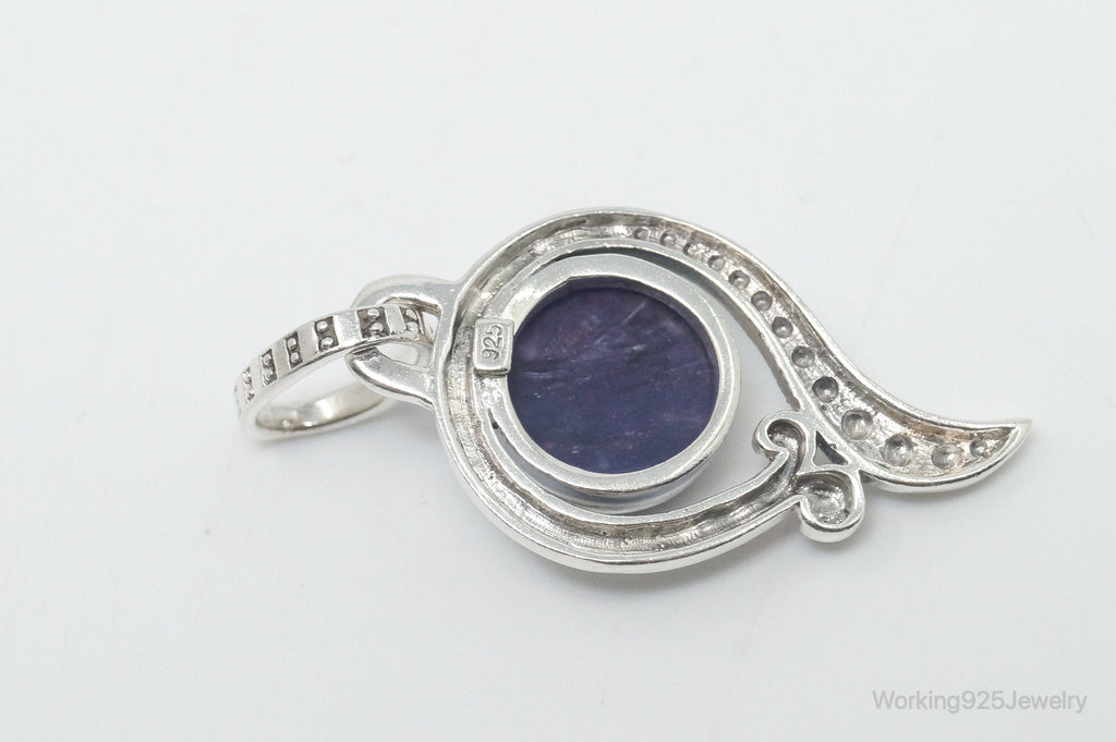 Vintage Art Deco Charoite Sterling Silver Necklace Pendant | Jewelry > Necklaces > Pendants | Wiccan Center