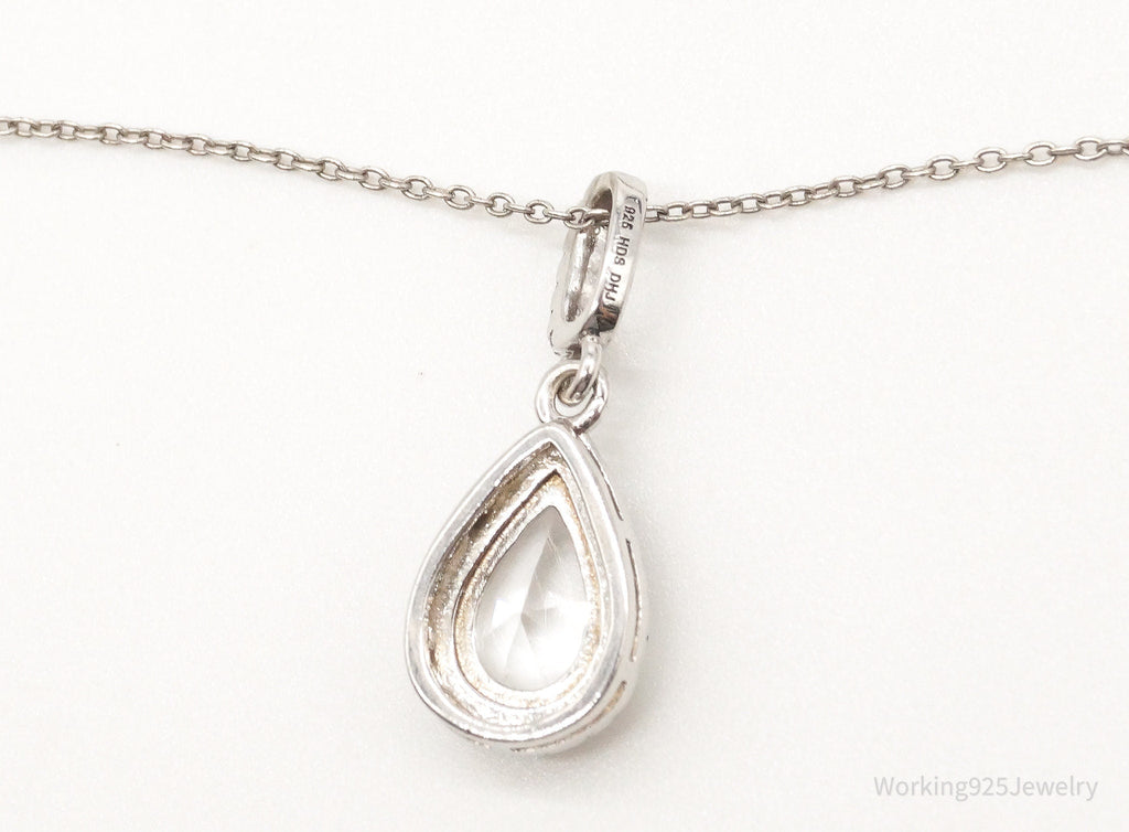 Vintage Designer HDS Large Cubic Zirconia Sterling Silver Necklace | Jewelry > Necklaces > Pendants | Wiccan Center