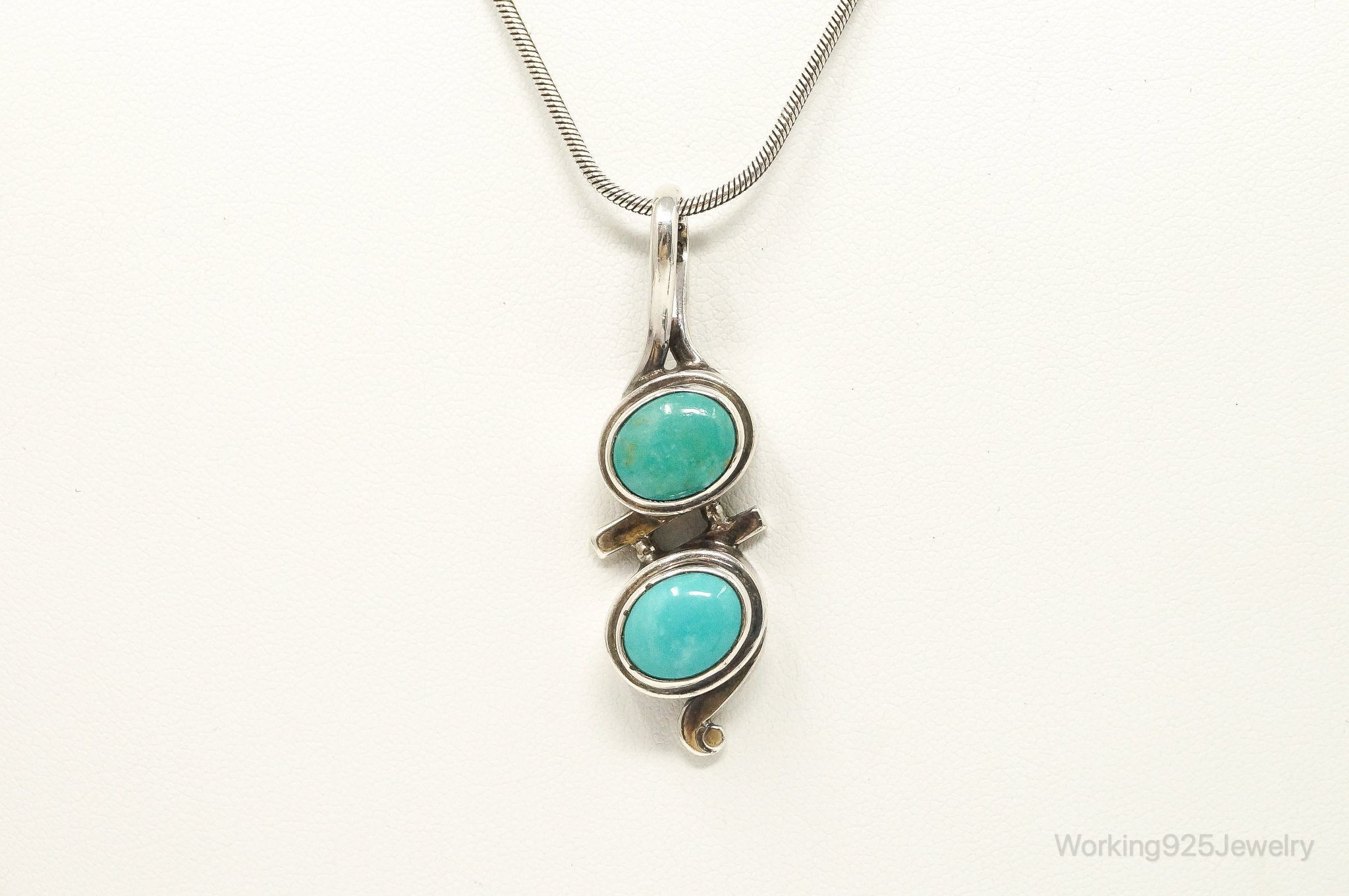 VTG Native American JS Turquoise Sterling Silver Necklace | Jewelry > Necklaces > Pendants | Wiccan Center