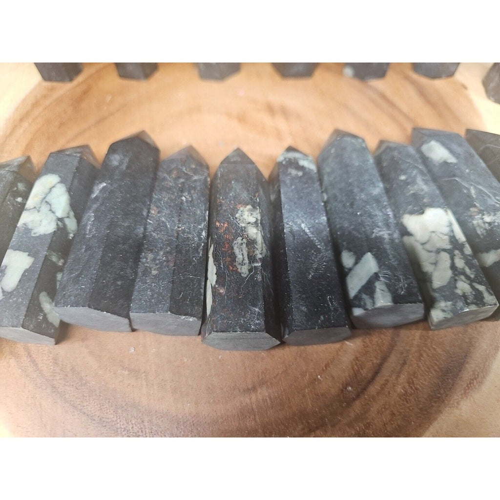.74lbs Avg 4Pcs Natural Plum Blossom Jasper Crystal Point Tower Polished Healing | Crystal Points & Towers | Wiccan Center