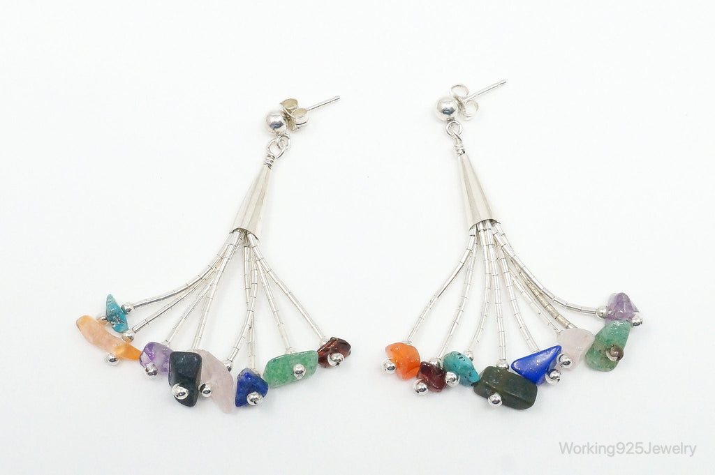 Vintage Designer CJC Multi Gem Sterling Silver Earrings | Jewelry > Earrings | Wiccan Center