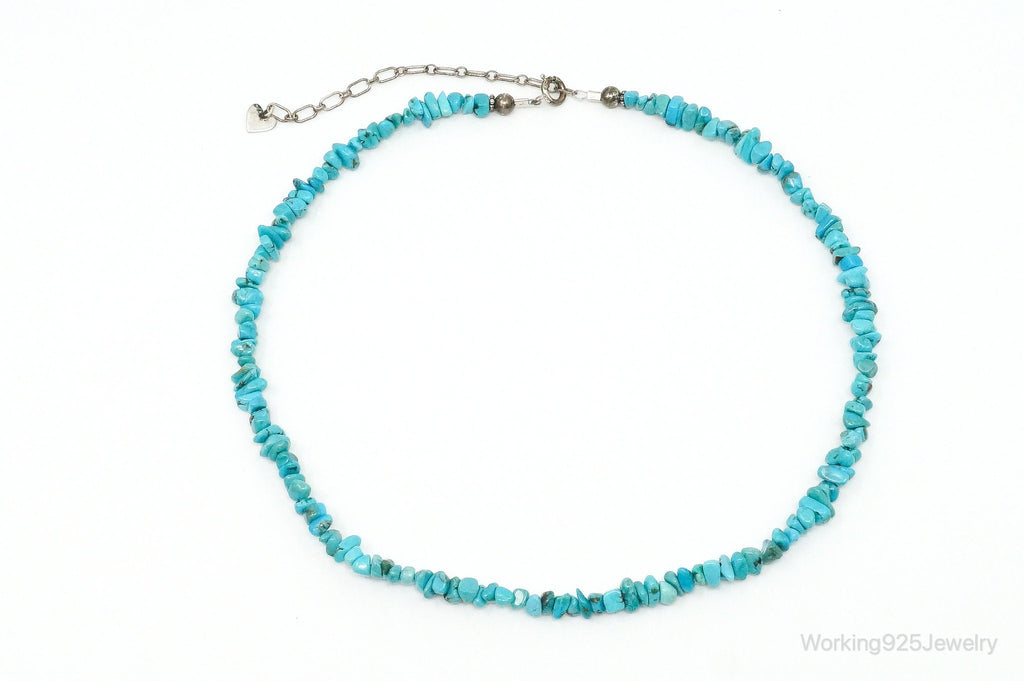 Vintage Native American Shop QT Turquoise Sterling Silver Bead Necklace | Jewelry > Necklaces > Pendants | Wiccan Center