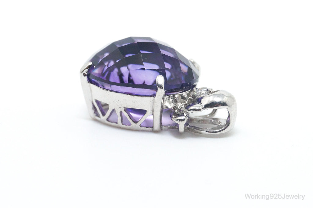 Vintage Amethyst Cubic Zirconia Sterling Silver Necklace Pendant | Jewelry > Necklaces > Pendants | Wiccan Center