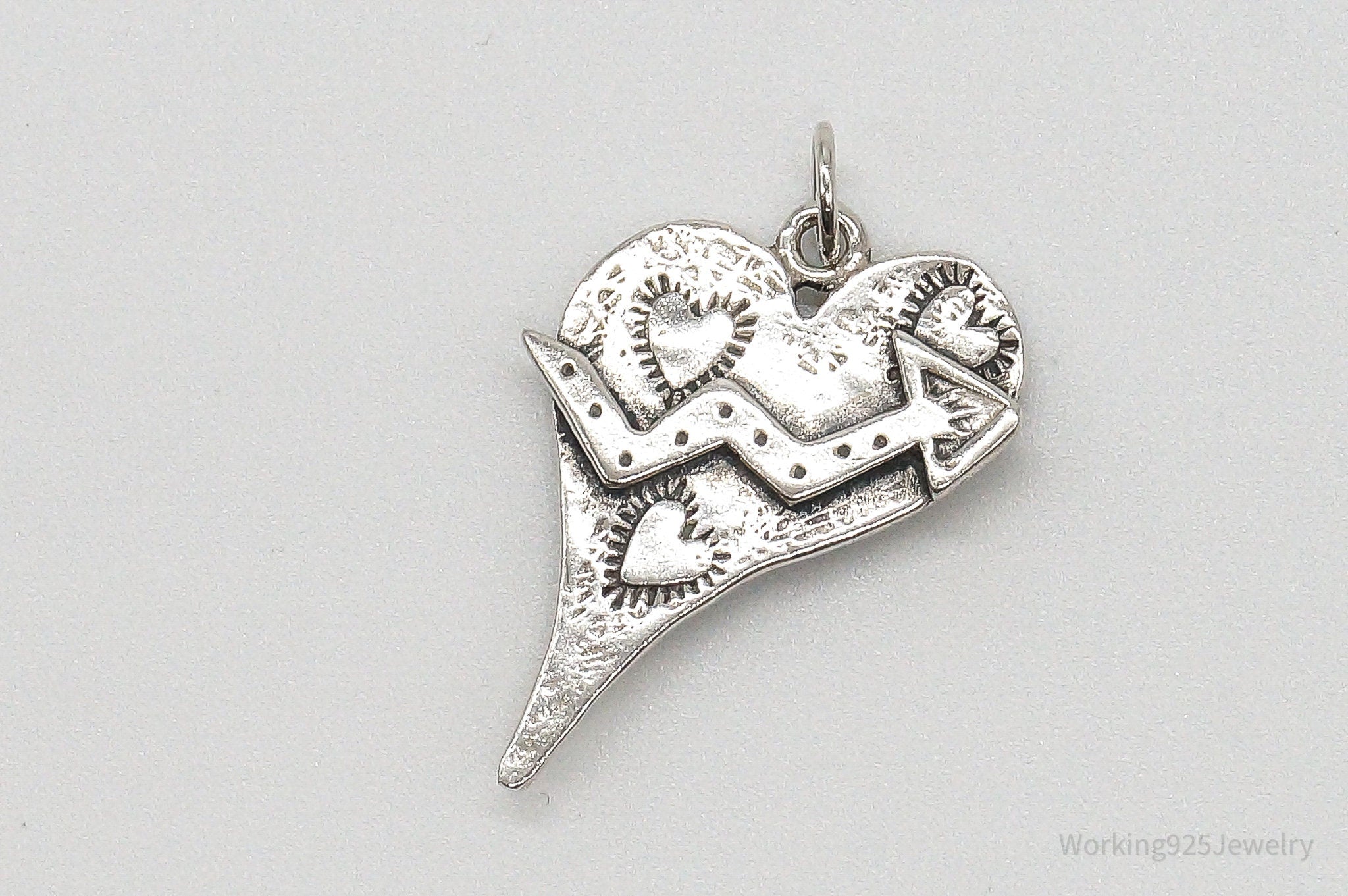 Vintage Artsy Heart Sterling Silver Pendant | Jewelry > Necklaces > Pendants | Wiccan Center