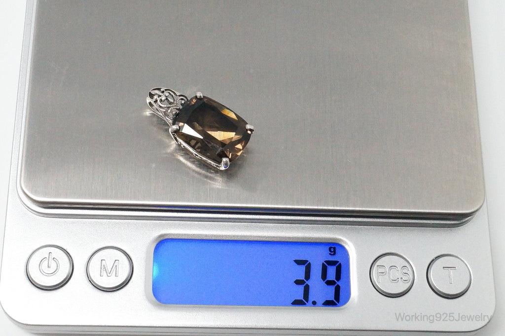 Vintage Designer CNA Large Smoky Topaz Sterling Silver Pendant | Jewelry > Necklaces > Pendants | Wiccan Center