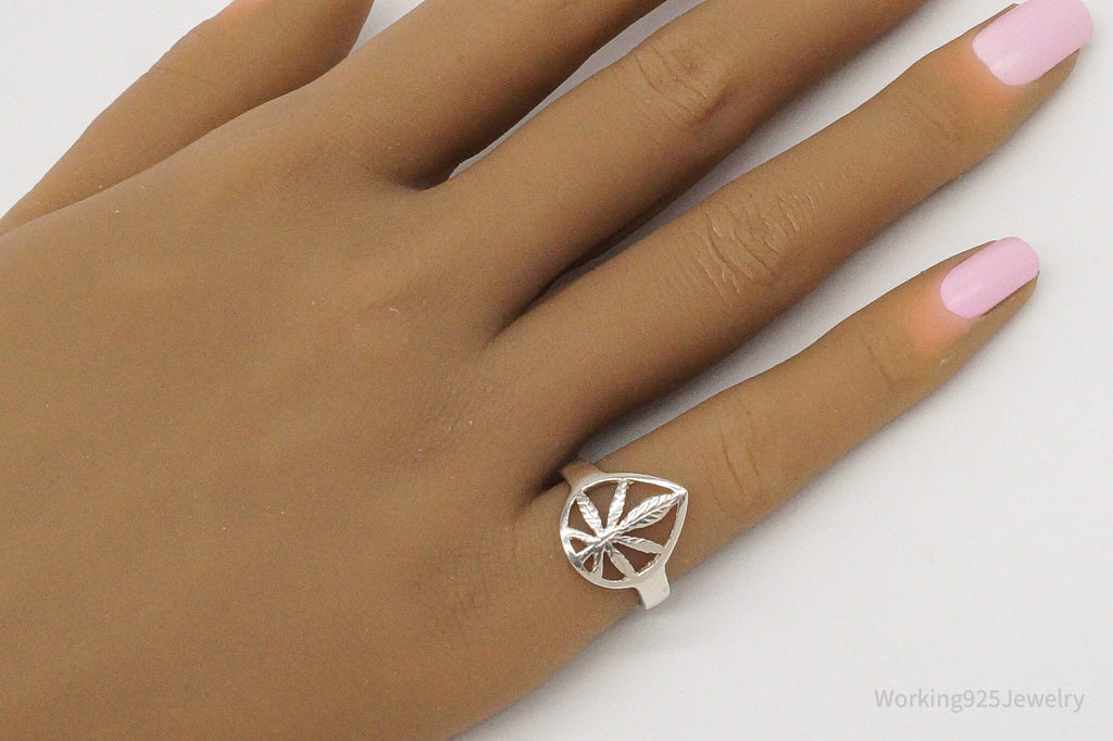 Vintage Medical Marijuana Pot Plant Weed Sterling Silver Ring - Size 5.5 | Jewelry > Rings | Wiccan Center