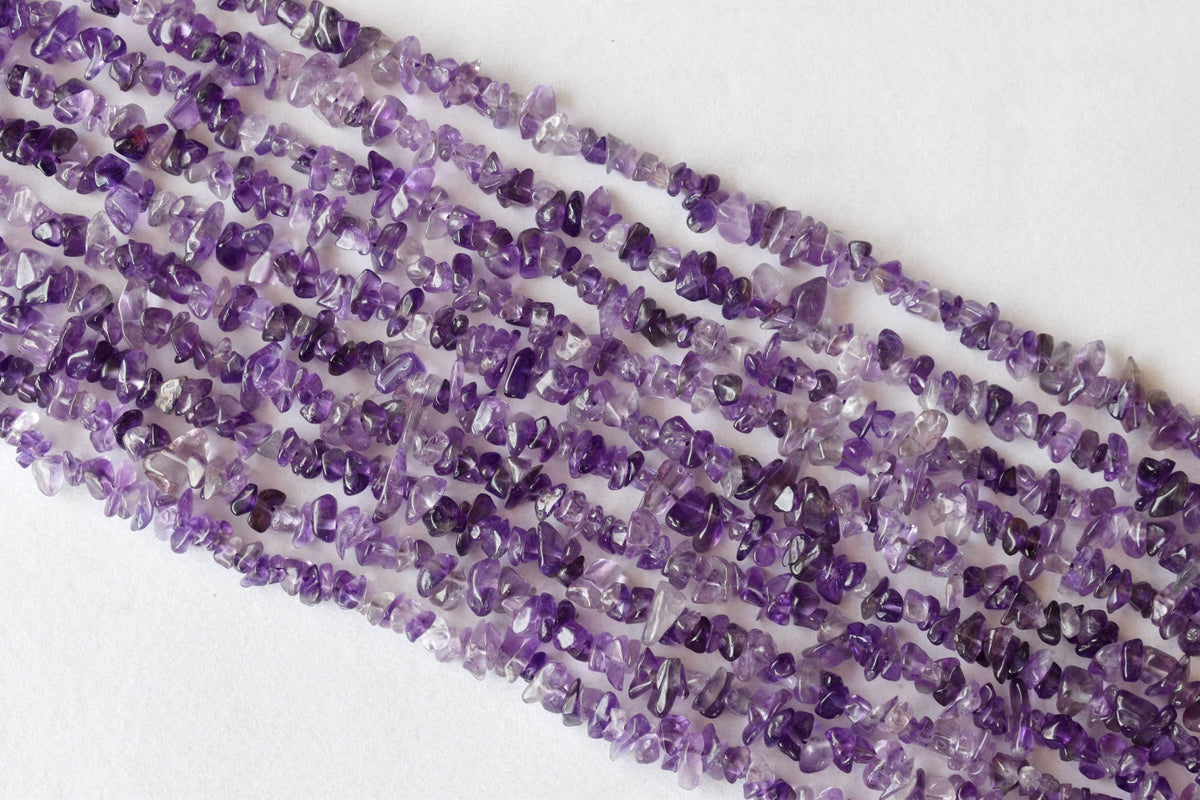 Uncut Raw Amethyst Crystal Chip Beads for Necklace (Insight and Inspiration) | | Wiccan Center