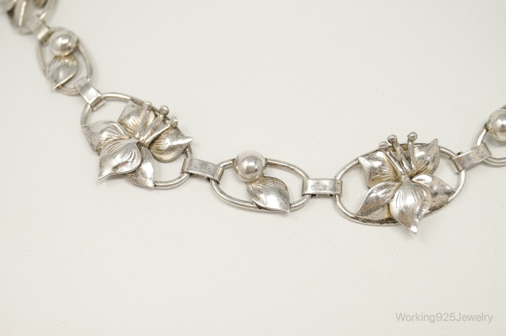 Lang Antiques Floral Link Sterling Silver Necklace | Jewelry > Necklaces > Pendants | Wiccan Center
