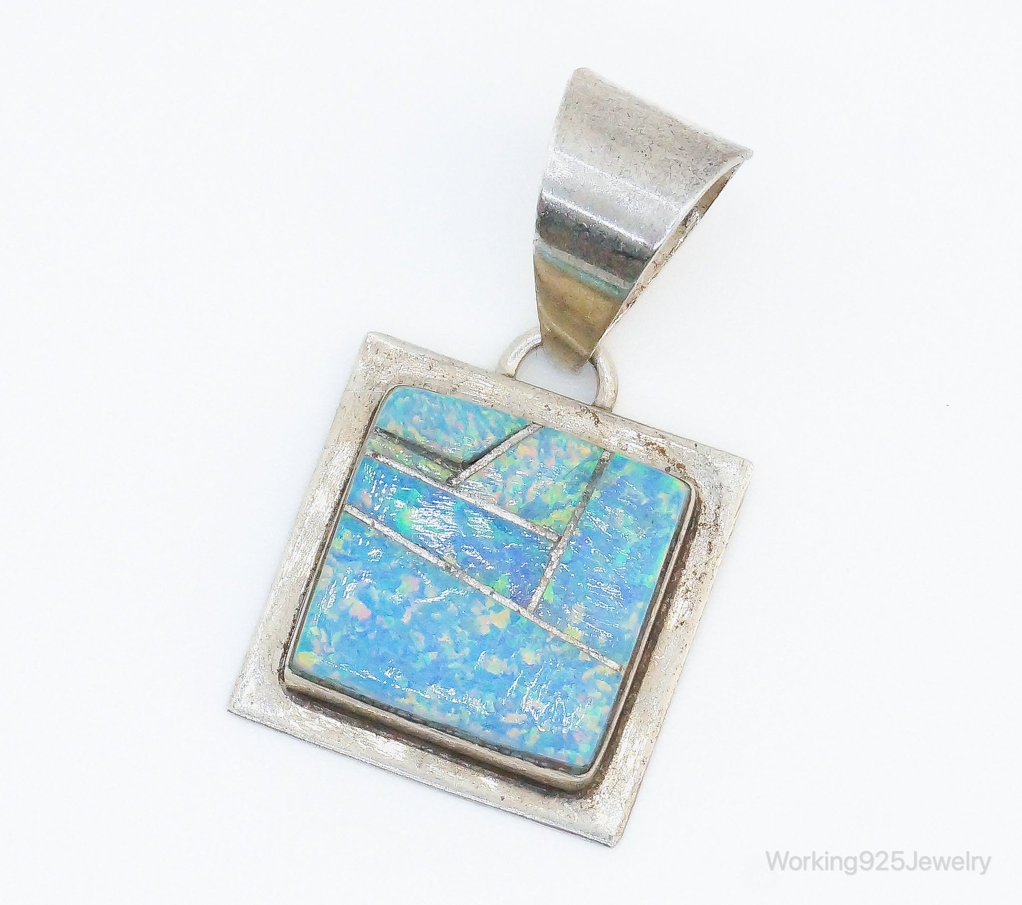 Vintage Native American B. Piaso Jr. Opal Sterling Silver Pendant | Jewelry > Necklaces > Pendants | Wiccan Center