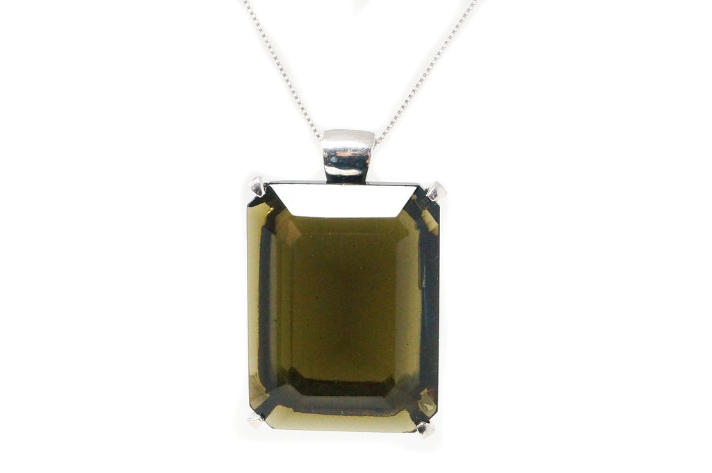 Vintage Large Designer Kendra Scott Glass Sterling Silver Necklace Pendant | Jewelry > Necklaces > Pendants | Wiccan Center