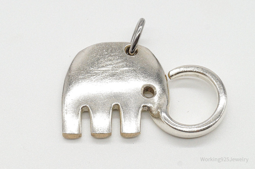 Vintage Elephant Shape Cut Sterling Silver Plated Fork Pendant | Jewelry > Necklaces > Pendants | Wiccan Center