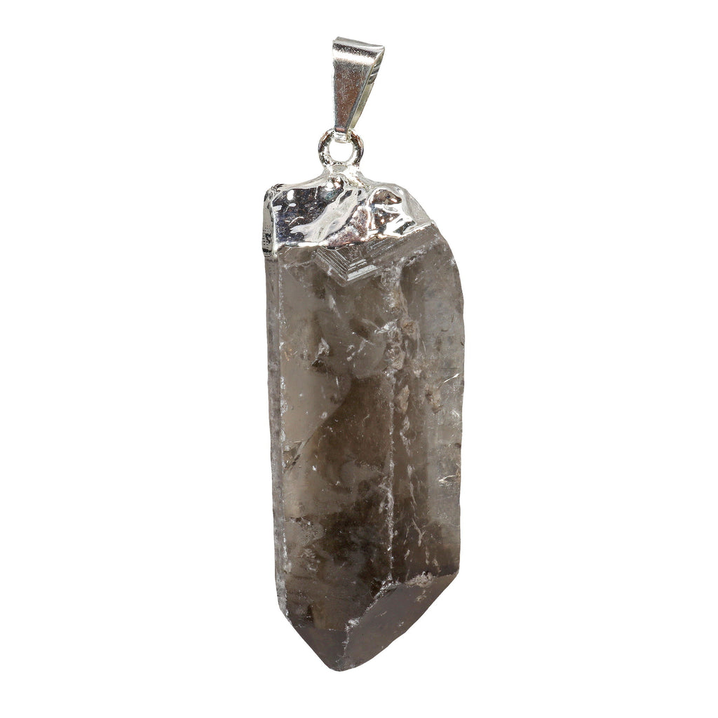 Smoky Quartz Point Pendant - Jumbo Silver Plated | Gemstone Jewelry > Pendants | Wiccan Center